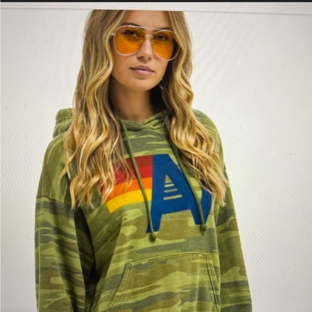 Aviator Nation LOGO PULLOVER RELAXED HOODIE - CAMO M